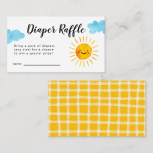 Sunshine Baby shower Diaper Raffle Ticket Informatiekaartje