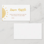 Sunshine Baby shower Diaper Raffle Visitekaartje (Voorkant / Achterkant)