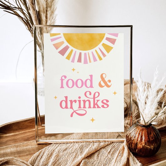 Sunshine Baby shower Eten & Drinken Teken Poster