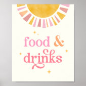Sunshine Baby shower Eten & Drinken Teken Poster (Voorkant)