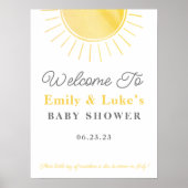 Sunshine Baby shower Gender Neutral Welcome Poster (Voorkant)