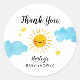 Sunshine Baby shower Geslacht Neutrale Favor Ronde Sticker