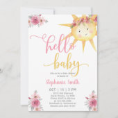 Sunshine Baby shower Girl Invitation Kaart (Voorkant)