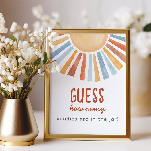 Sunshine Baby Shower Guessing Game Sign Foto Afdruk