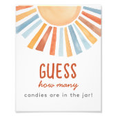 Sunshine Baby Shower Guessing Game Sign Foto Afdruk (Voorkant)
