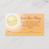 Sunshine Baby shower Guessing spel Informatiekaartje (Voorkant)