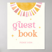 Sunshine Baby shower Guest Book Sign Poster (Voorkant)