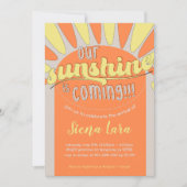 Sunshine Baby shower Happy Neutraal Uitnodiging (Voorkant)