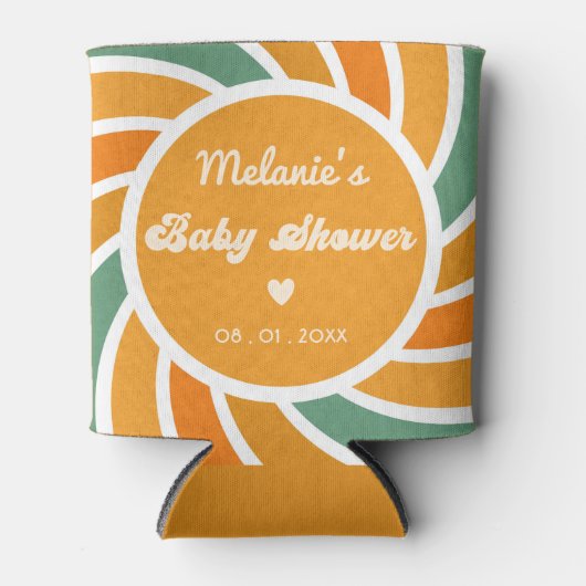 Sunshine Baby shower hier komen de zoon Retro Blikjeskoeler (Voorkant)