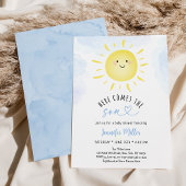Sunshine Baby shower hier komt de Son Blue Kaart