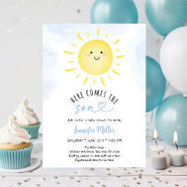 Sunshine Baby shower hier komt de Son Blue Kaart