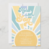 Sunshine Baby shower hier komt de Son Blue Rays Kaart (Voorkant)