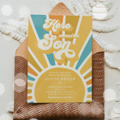 Sunshine Baby shower hier komt de Son Blue Rays Kaart