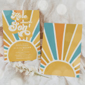 Sunshine Baby shower hier komt de Son Blue Rays Kaart