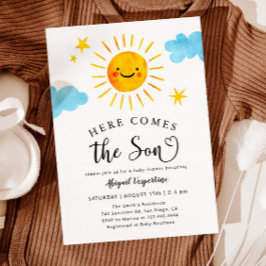 Sunshine Baby shower Hier komt de Son Invitation Kaart