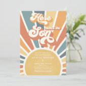 Sunshine Baby shower hier komt de 'Son Muted Tones Kaart (Staand voorkant)