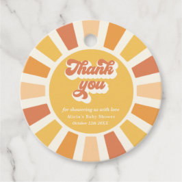 Sunshine Baby shower hier komt de zongele stralen Bedankjes Labels