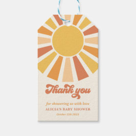 Sunshine Baby shower hier komt de zongele stralen Cadeaulabel