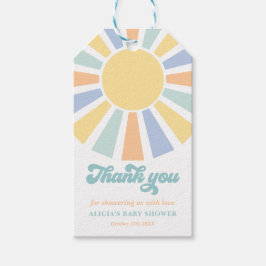 Sunshine Baby shower hier komt de zongele stralen Cadeaulabel