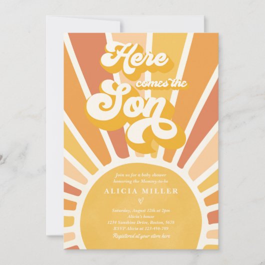 Sunshine Baby shower hier komt de zongele stralen Kaart (Voorkant)