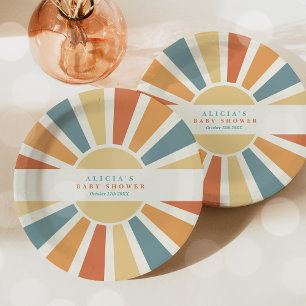 Sunshine Baby shower hier komt de zongele stralen Papieren Bordje