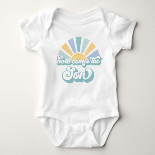 Sunshine Baby shower hier komt de zongele stralen Romper (Voorkant)
