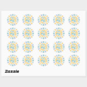 Sunshine Baby shower hier komt de zongele stralen Ronde Sticker (Vel)