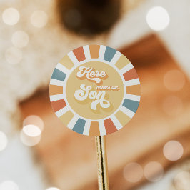 Sunshine Baby shower hier komt de zongele stralen Ronde Sticker