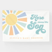 Sunshine Baby shower hier komt de zongele stralen Spandoek (Horizontaal)
