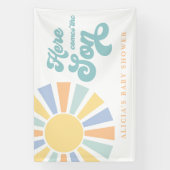 Sunshine Baby shower hier komt de zongele stralen Spandoek (Verticaal)