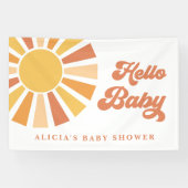 Sunshine Baby shower hier komt de zongele stralen Spandoek (Horizontaal)