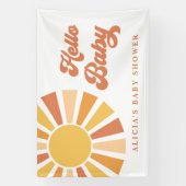 Sunshine Baby shower hier komt de zongele stralen Spandoek (Verticaal)