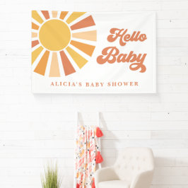 Sunshine Baby shower hier komt de zongele stralen Spandoek