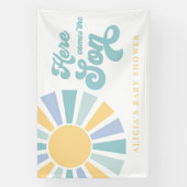 Sunshine Baby shower hier komt de zongele stralen Spandoek (Verticaal)