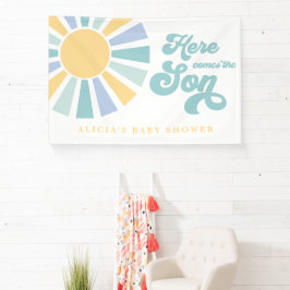 Sunshine Baby shower hier komt de zongele stralen Spandoek