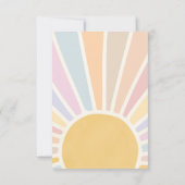 Sunshine Baby shower hier komt de zonroze stralen Bedankkaart (Achterkant)