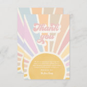 Sunshine Baby shower hier komt de zonroze stralen Bedankkaart (Voorkant / Achterkant)