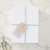 Sunshine Baby shower hier komt de zonroze stralen Cadeaulabel (Met Touw)