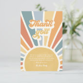 Sunshine Baby shower hier komt de zoon Bedankkaart (Staand voorkant)