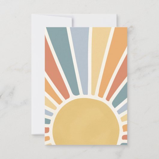 Sunshine Baby shower hier komt de zoon Bedankkaart (Achterkant)