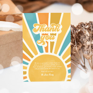 Sunshine Baby shower hier komt de zoon Bedankkaart