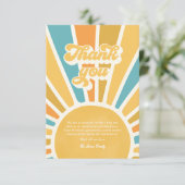 Sunshine Baby shower hier komt de zoon Bedankkaart (Staand voorkant)