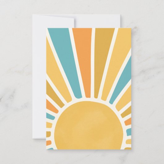 Sunshine Baby shower hier komt de zoon Bedankkaart (Achterkant)