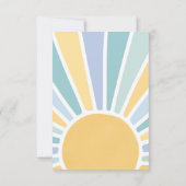 Sunshine Baby shower hier komt de zoon Bedankkaart (Achterkant)