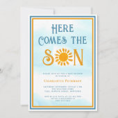 Sunshine Baby shower hier komt de zoon Kaart (Voorkant)