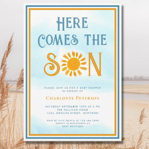 Sunshine Baby shower hier komt de zoon Kaart