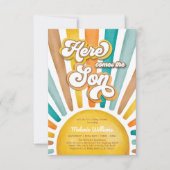 Sunshine Baby shower Hier komt de Zoon Kaart (Voorkant)