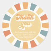 Sunshine Baby shower hier komt de zoon voor Ronde Sticker (Voorkant)