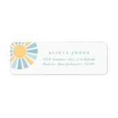 Sunshine Baby shower hier komt het adres van de zo Etiket (Voorkant)