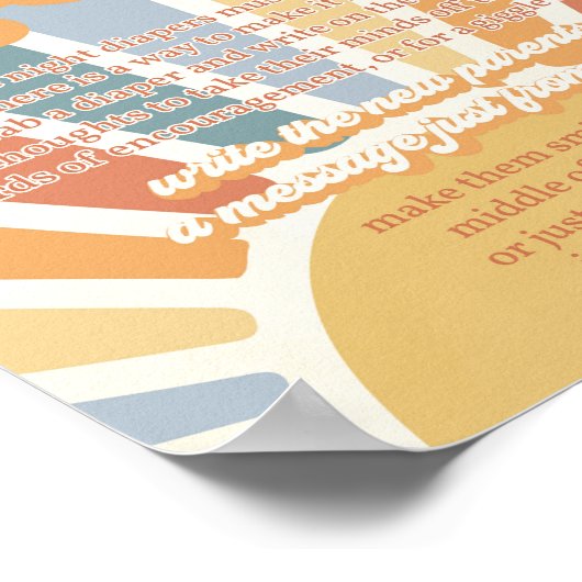 Sunshine Baby shower hier komt op de klep Poster (Hoek)